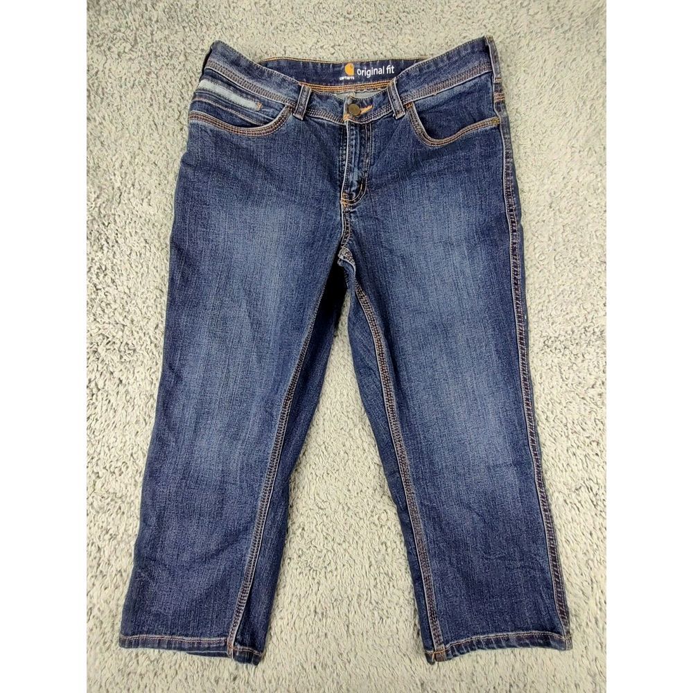 Carhartt Original Fit Jeans Women's Size 10 Cropped Med Wash Short Denim